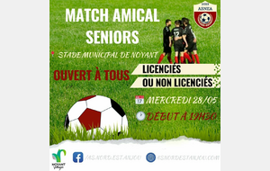 ENTRAÎNEMENT SENIORS OUVERT AU PUBLIC