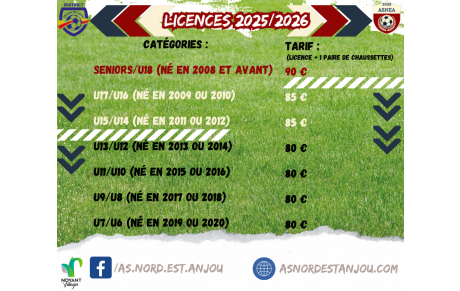 Licences Saison 2025/2026